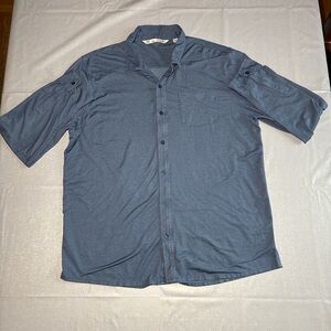 Travis Mathew Blue Button Down Shirt ,Long Sleeve,Men’s Size XXL